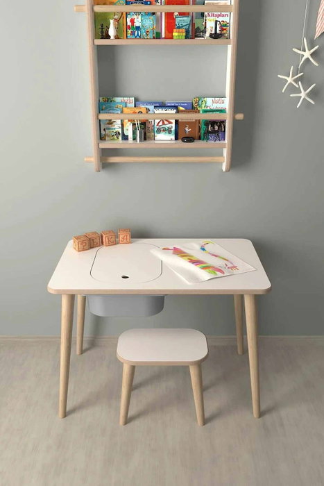 Hanah Home Mesa de Actividades Cocukcalısma Blanco y Gris Hanah Home Mesa de Actividades Cocukcalısma Blanco y Gris
